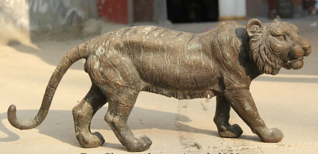 

JP S0524 28" Larger Chinese Bronze Run Wild ferocious Zodiac Year Tiger sculpture Statue Discount 35%