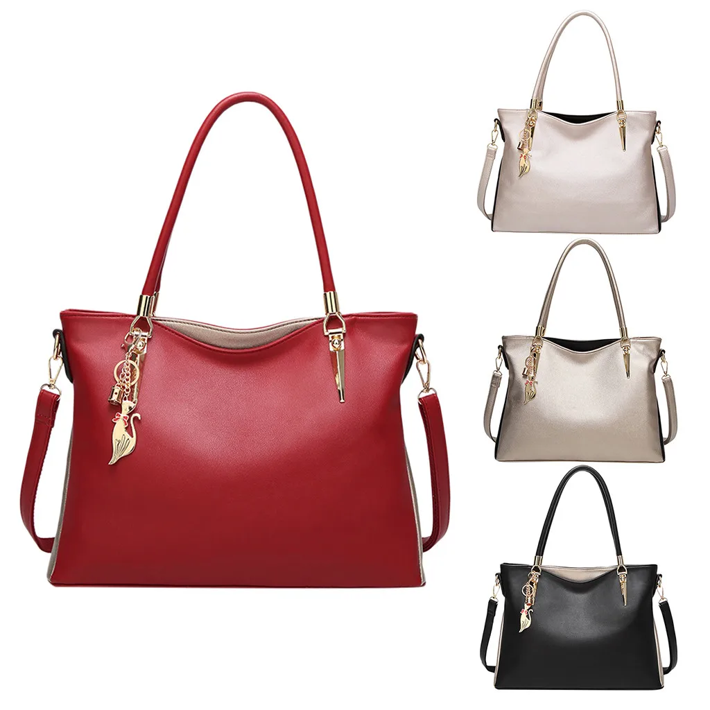 

Women Large Capacity Simple All-purpose Fashion Soft Leather Shoulder Bag Totes High Quality Lady Handbags bolsa feminina