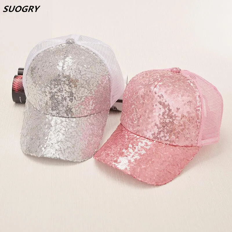 SilverNEW пайетки блестки блестящая сетчатая бейсболка кепка эффектная симпатичная регулируемая для женщин девушек шапки для вечерние Клубные посиделки