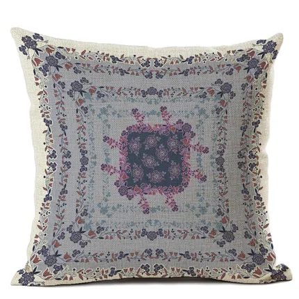 Colorful Abstract Ethnic Floral Classical Mandalas Pattern Prints Vintage Patchwork Retro Geometric Cushion Cover Pillow Case - Color: 15