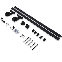 Домашний сервис 183 см сарай раздвижные деревянные двери аппаратные стальные направляющие антикварные трек набор черный