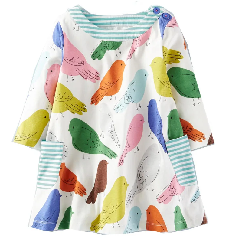 Toddler Dresses Girls Clothing 100% Cotton Long Sleeve Baby Girls...