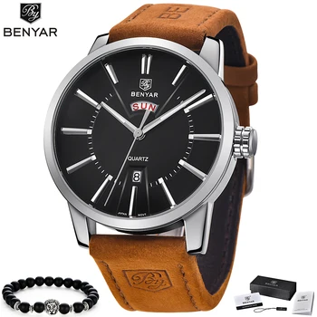 

Mens Watches Top Luxury Brand BENYAR Men Unique Sports Watch Men's Quartz Date Clock Waterproof Wrist Watch Relogio Masculino
