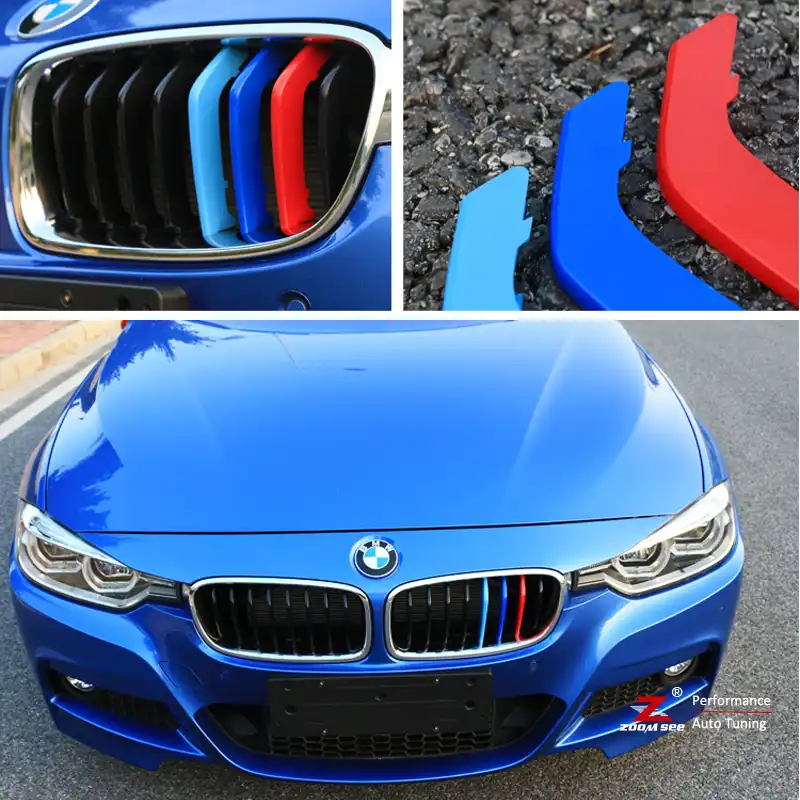 Car Front Grille Stripes M Sport Strips Grill Cover Performance Clip