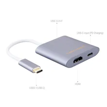 Кабель USB 3,1 type-C к HDMI(1080P@ 60 Гц)+ USB3.0+ type-C зарядка PD порт адаптер, серый цвет