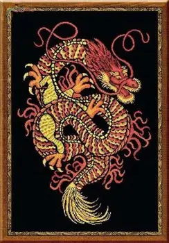 

Needlework 11CT 14CT Cross Stitch, DIY Count Cross Stitch, Embroidery Set, Red dragon