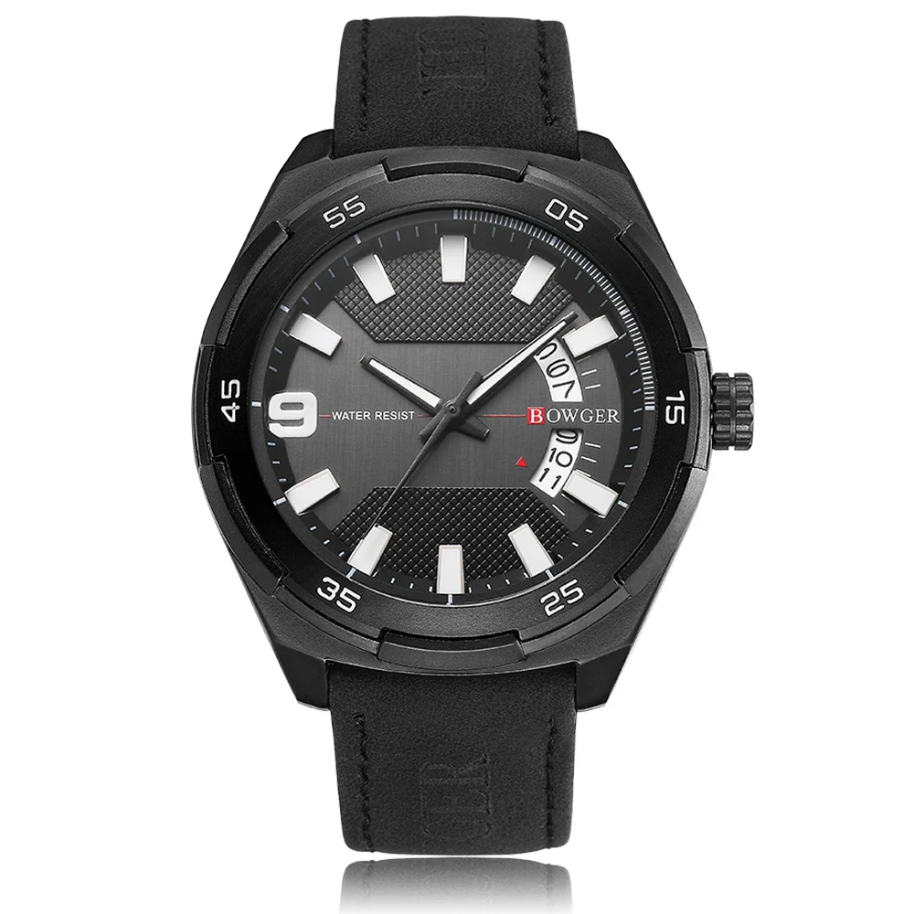 BOWGER Fashion Casual Brand Waterproof Quartz Watch Men Military Stainless Steel Sports Watches Man Clock Relogio Masculino (23)