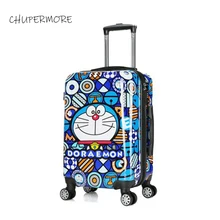 Здоровый материал мультфильм робот кошка Высокое качество PC чемодан на колёсиках ребенок путешествия предметы первой необходимости чемодан