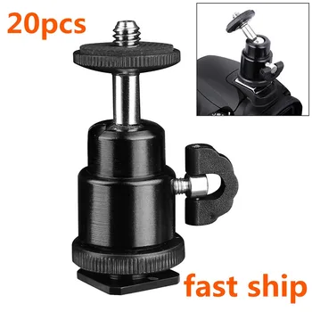 

360 Rotary Mini Ball Head Hot Shoe Adapter 1/4" Screw Thread Base for DSLR Camera LED Light Monitor Tripod
