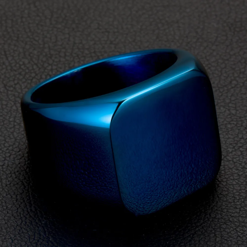 Modyle New Fashion Jewelry High Polished Signet Solid Stainless Steel Ring Stainless Steel Biker Ring For Men
