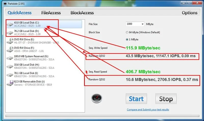ACJC2M128S25 speed from client
