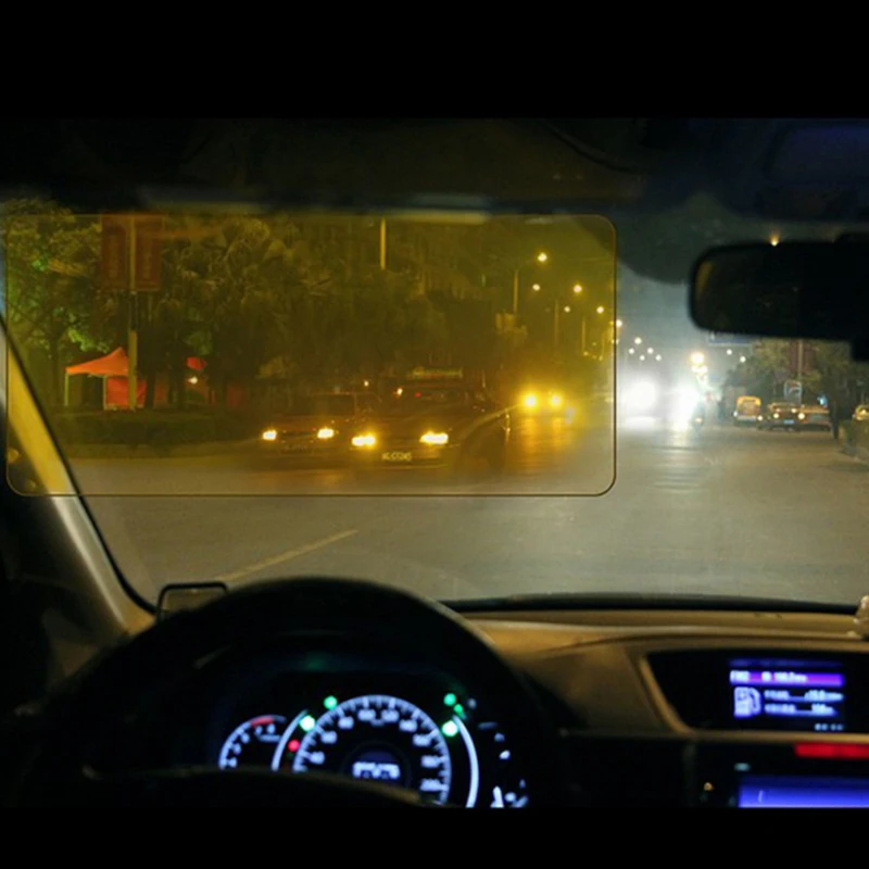 YASOKRO автомобильный солнцезащитный козырек день и ночь неослепляющего света 2 в 1 ослепительно очки для вождения раза откидной зеркало слот для карт памяти Clear View козырек