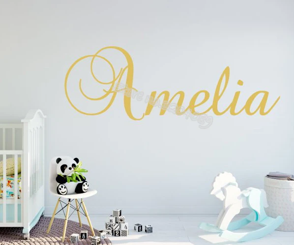 

customize child Artistic font Wall Stickers Personalized Custom name Decal Kids Room Nursery Baby Calligraphy Decor mural EB536
