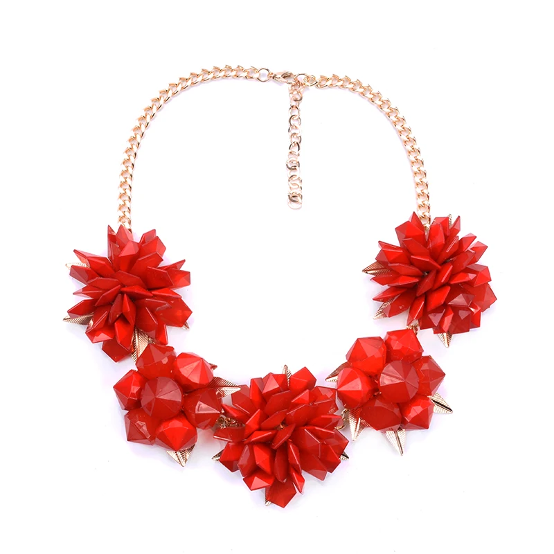 Новое Женское пластиковое ожерелье с цветком ручной работы Heary Layers эффектное ожерелье s для девочек