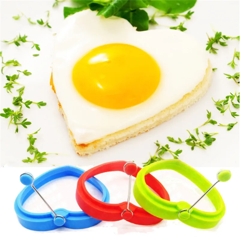 

New Egg Mould Tools Round Heart Shape Pancake Mold Fried Egg Mold Silicone Pancake Rings Form For Eggs Kitchen Accessories
