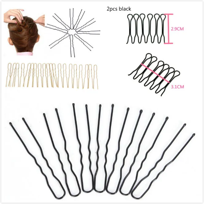 40pcs U Shaped Hair Pins Braided Hair Tool Pin Clip Metal Hairpins For
