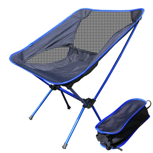 Переносной раскладной стул алюминиевый стул для кемпинга рыбалки со спинкой сумка для переноски 4 цветные стулья - Цвет: 01 chair