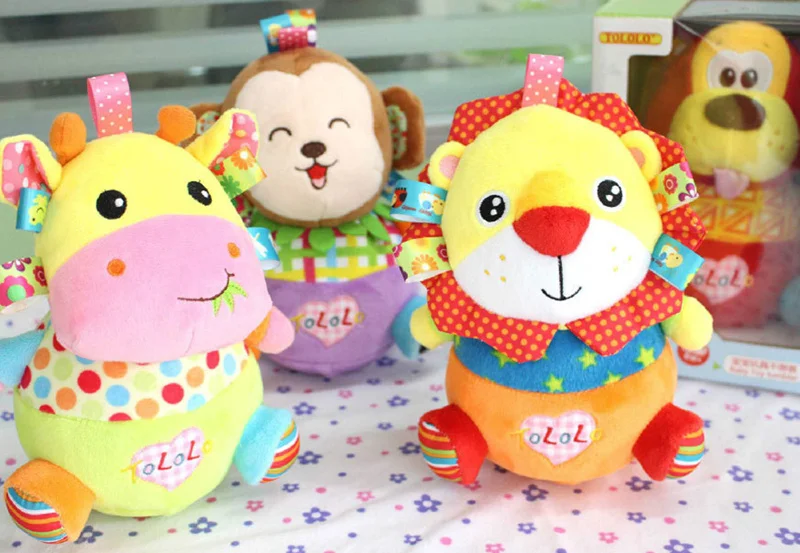 Meng Bear Мэн Медведь Детские плюшевые игрушки трещотки развития новорожденного музыкальные игрушки животных стакан кров