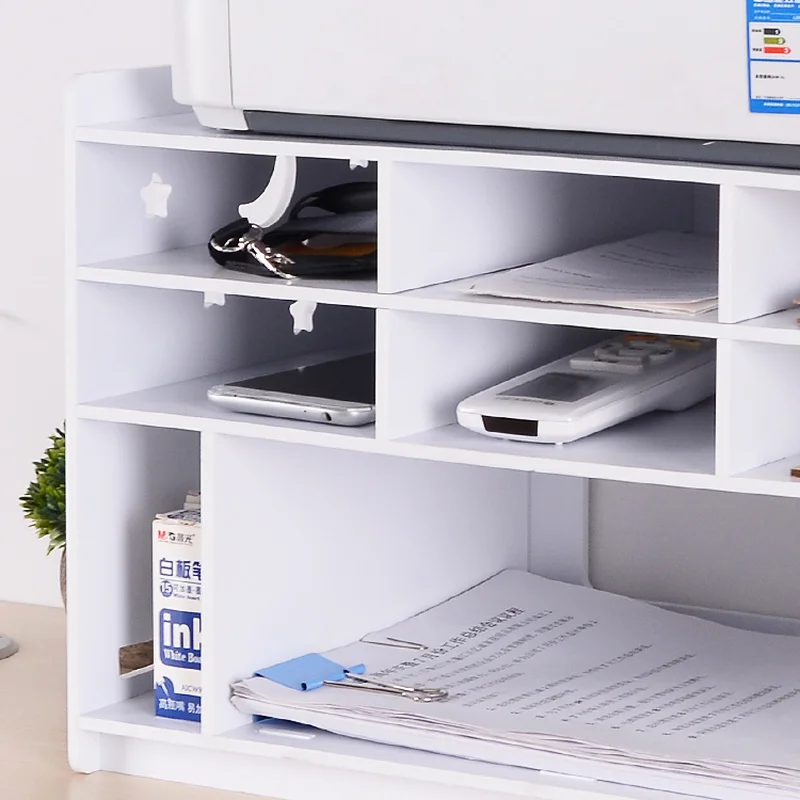 Wood Plastic Board Printer Shelf Desktop Storage Rack Office File