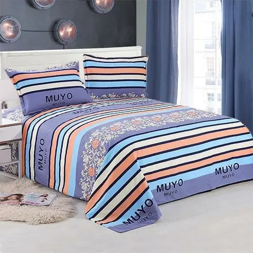 

Decor Home 100% Cotton Bed Sheets Home Textile Bedding Coverlet Flat Sheet Flower Striped Pattern Bed Sheet Soft Warm Bedsheets