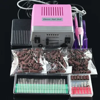 Price Free Shipping Electric Manicure Nail Drill File Machine To Nail 220V/110 30x Drill Bits Kits120pcs Sanding Bands Nail Tools Kit