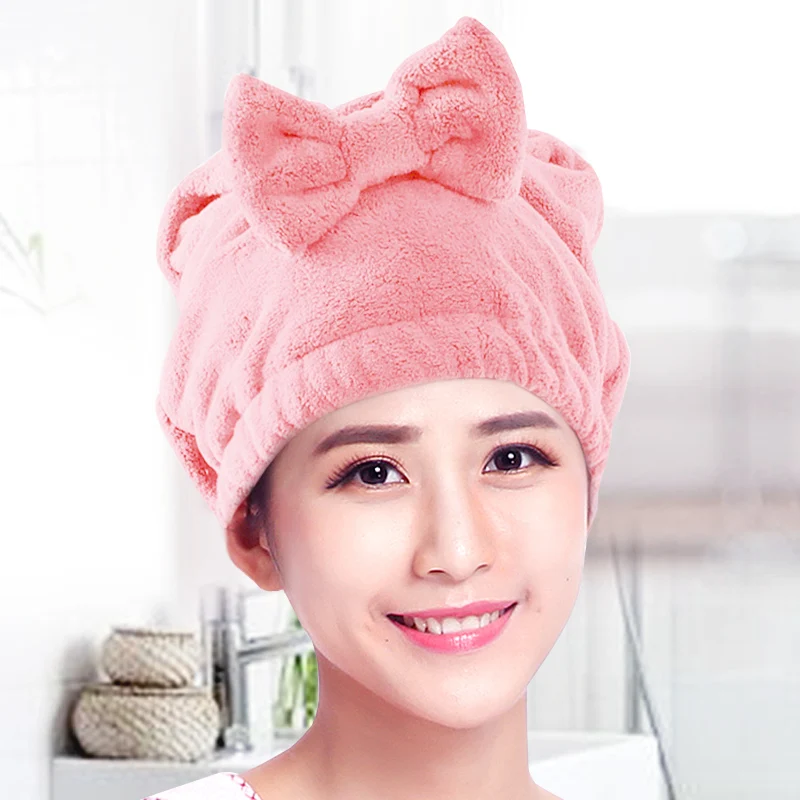 EHEH Shower Cap Dry Hair Hat Absorbent Adult Cute Bath Towel Package Hooded Women Quick-drying Hair Turban Turban Shampoo Towel