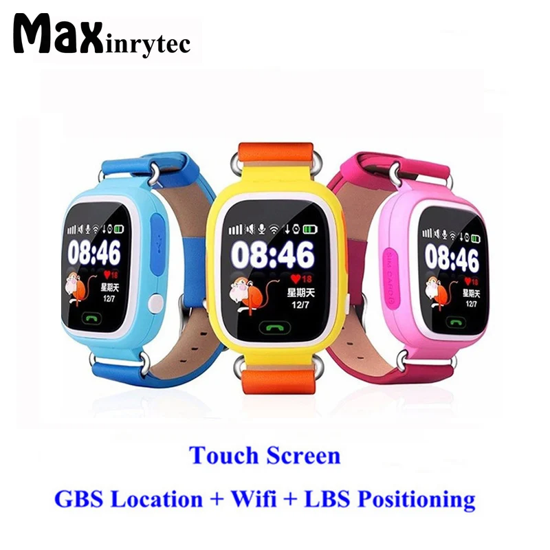 

Fashion Q90 GPS Phone Positioning Children Watch 1.22 Inch Color Touch Screen WIFI SOS Smart Watch PK Q80 Q50 Q60 DHL shipping