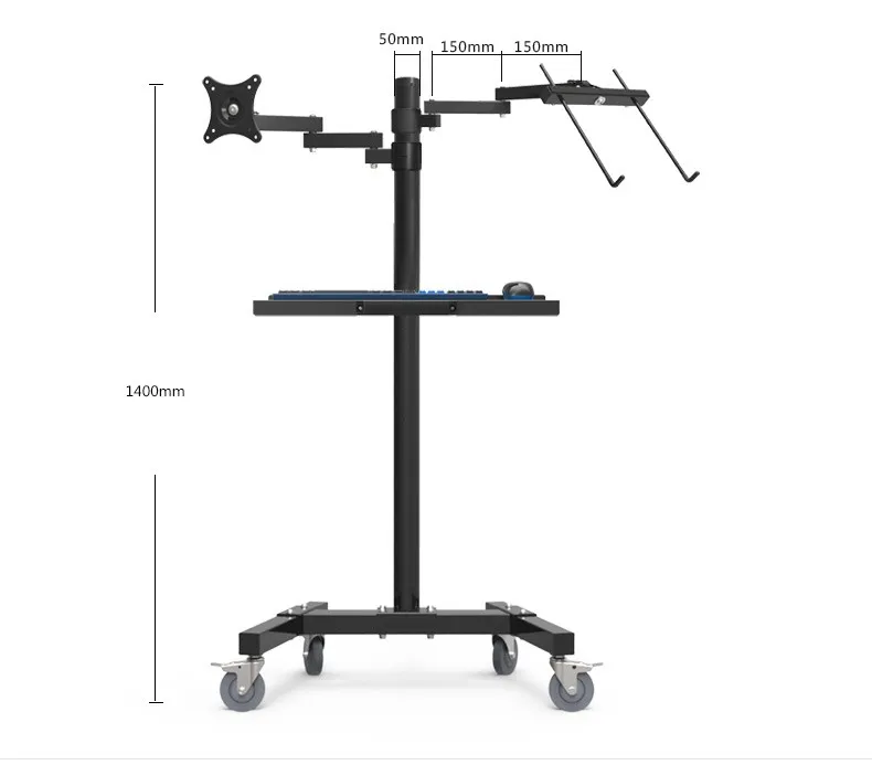 PS Stand Trolley Dual Mount For Monitor And