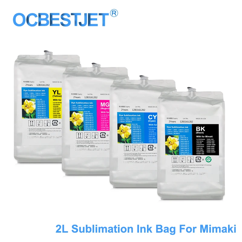 2Liter SB54 Dye Sublimation Ink Bag Ink Pack For Mimaki JV5-130S JV5-160S JV33-130 JV33-160 JV300-130 JV300-160(4Colors Option