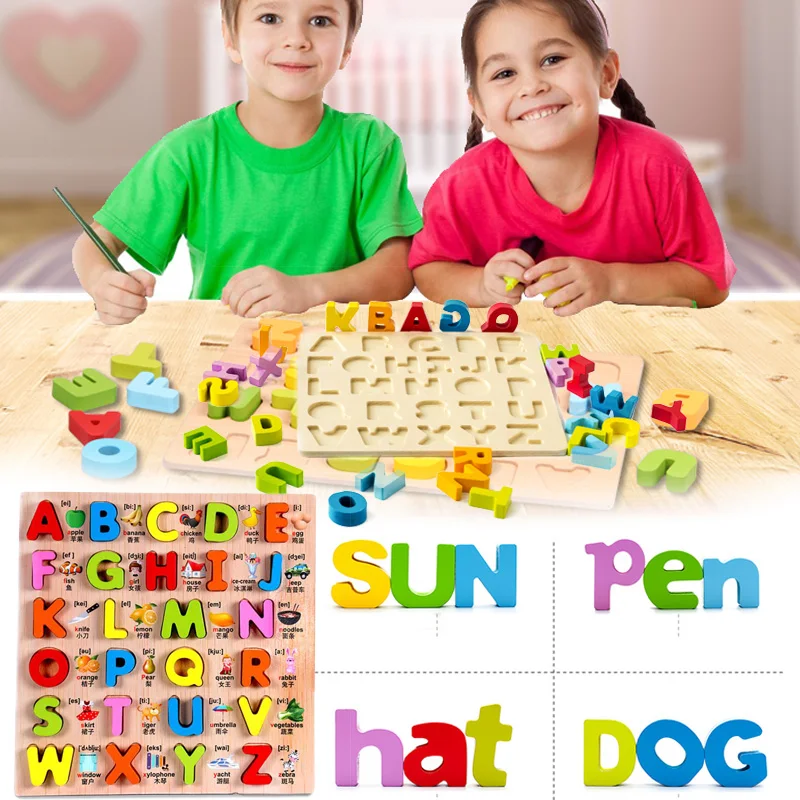 3D Letter Jigsaw Board Kids Intelligence Early Education Learning Alphabet Toys alphabet-blocks 3D Letter Jigsaw Board Kids Intelligence Early Education Learning Alphabet Toys alphabet-blocks