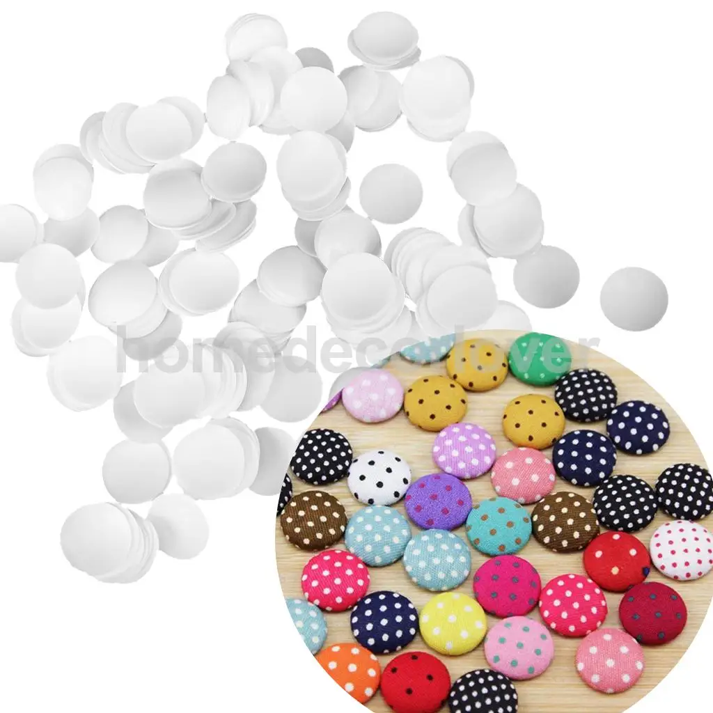 100pcs Plastic Round Buttons Base for DIY Fabric Cloth Buttons Patchwork Crafts 15/24/35mm