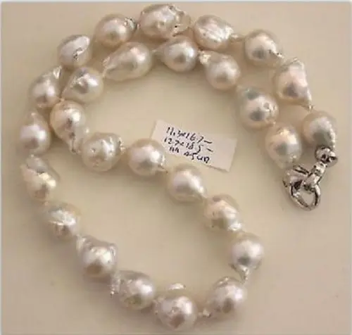 

HOT 0015143 16-18mm Australian south sea white pearl necklace 18inch