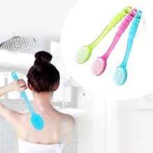 Новая горячая Распродажа длинной ручкой Пластик bodybath душ Задняя щетка для мытья посуды массажер