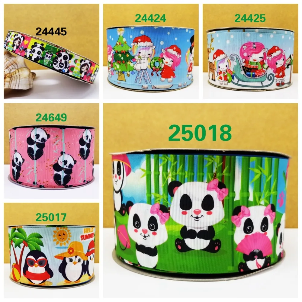 

Cartoon printed grosgrain ribbon ,satin ribbon 10 yards . 24424-