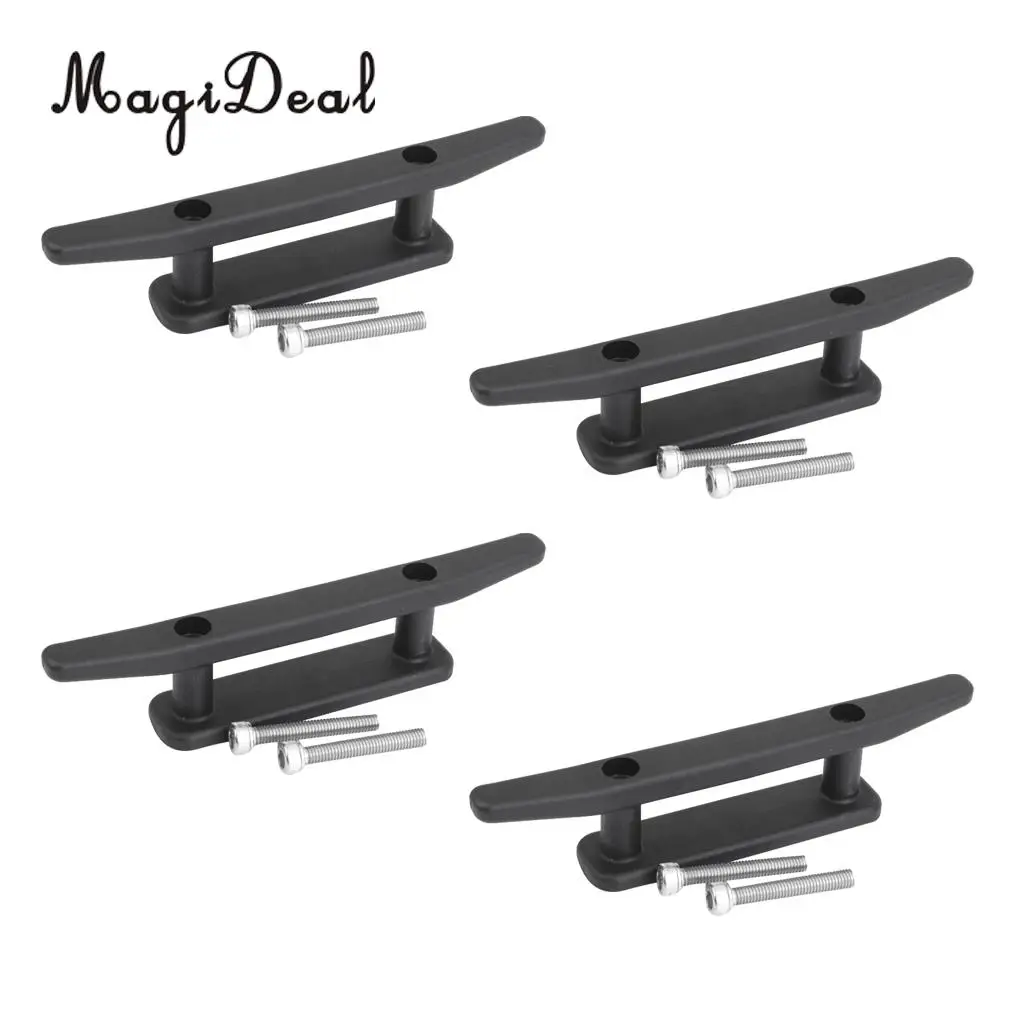 MagiDeal New Hot Sale 4Pcs Nylon Marine Kayak Boat Canoe Cleat Mooring Deck Mount Hardware Kit for Fishing Dinghy Jet Boat Sport