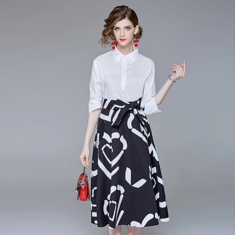 

Moti Flo 2018 autumn new professional white shirt high waist suit women