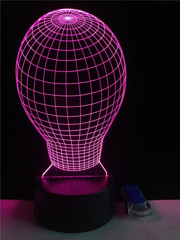 Creative Light Bulb Home Decorative Party Atmosphere Lighting Cable Bedroom Night Light 3D LED USB Multicolor Table Lamp