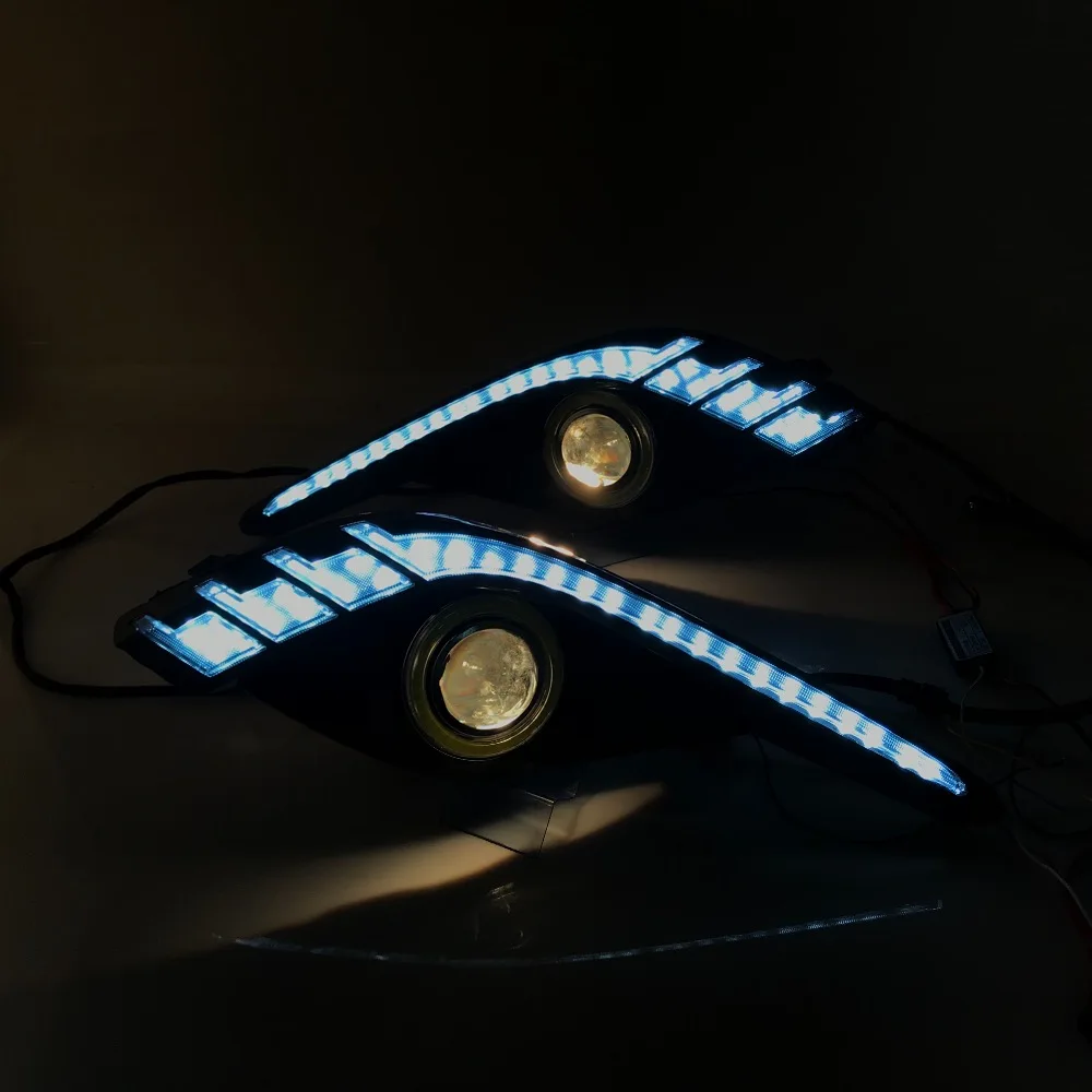RQXR противотуманная фара вождение свет в сборе для Mazda 6 atenza cob angel eye светодиодные дневные ходовые огни сигнал поворота синий ночной режим