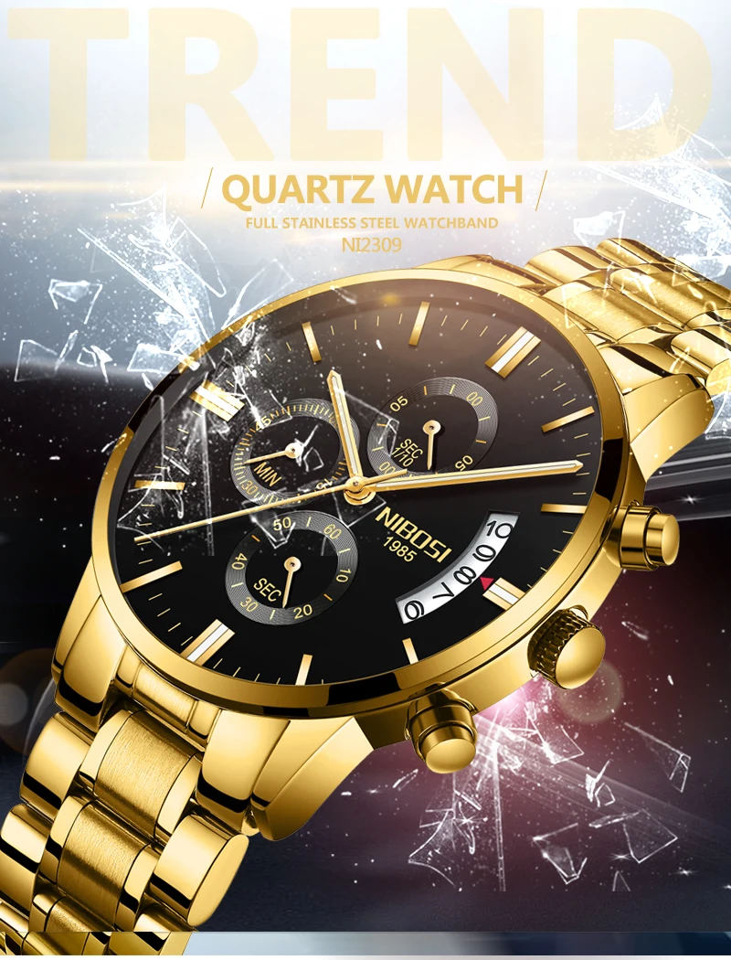 NIBOSI Men Watch Chronograph Sport Mens Watches Top Brand Luxury Waterproof Full Steel Quartz Gold Clock Men Relogio Masculino (8)