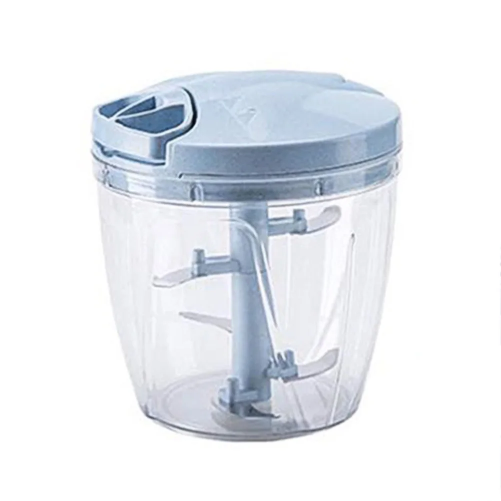 Manual Meat Grinder Hand-power Vegetable Food Chopper Fruit Nuts Grinder can CSV - Цвет: Blue S