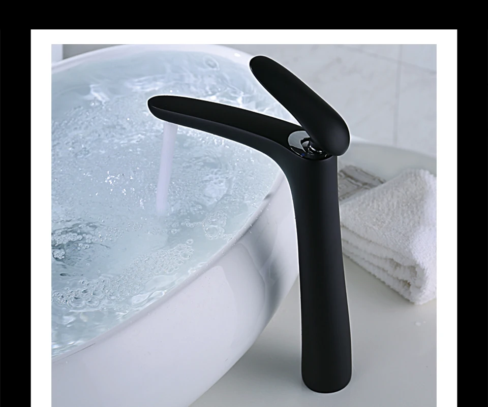Frap 1 комплект латунный высокий с черным напылением смеситель для ванной комнаты раковина для ванны кран Torneira смеситель для холодной и горячей воды Y10017