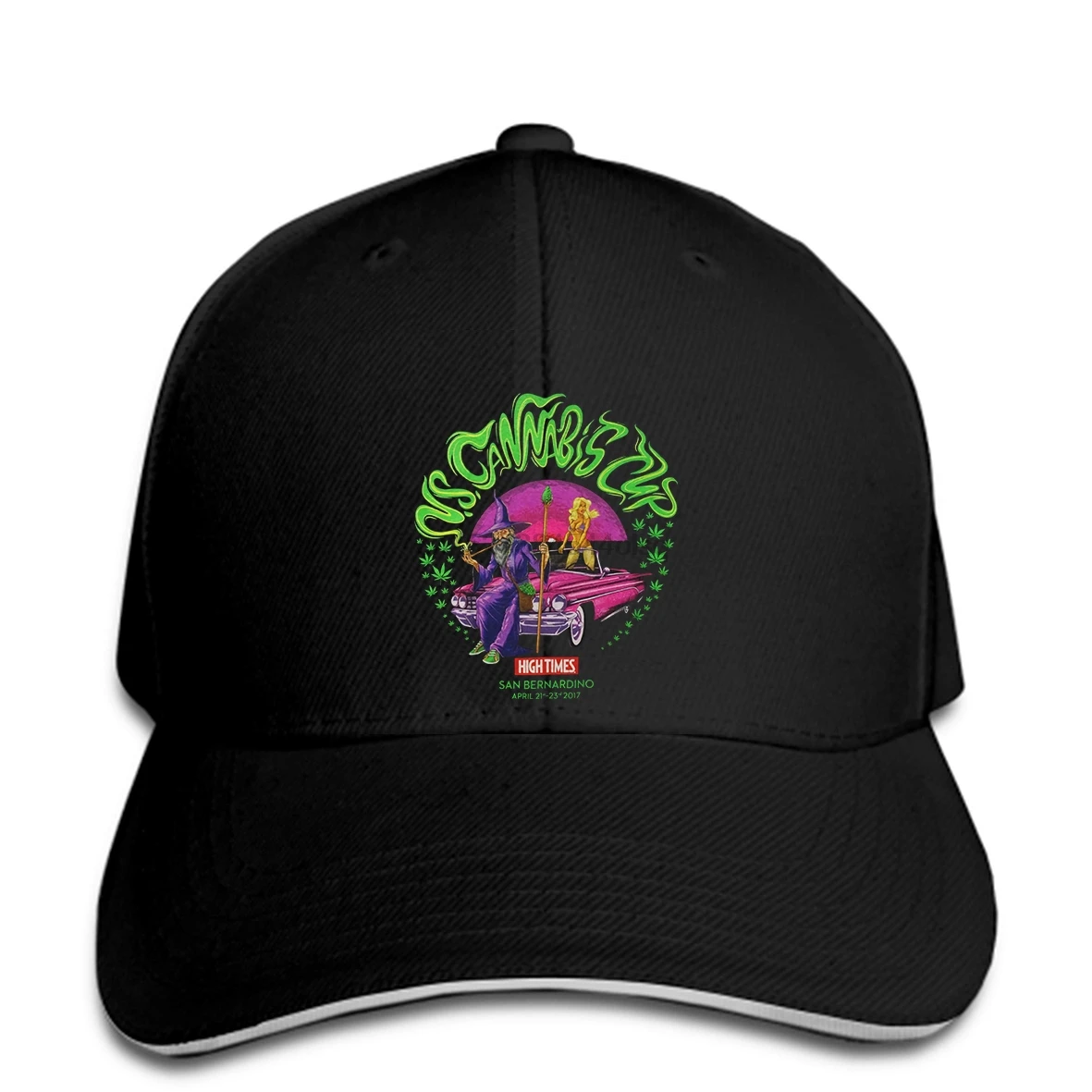 

Funny men Baseball Cap novelty t women High Times Weed Wizard Baseball Cap