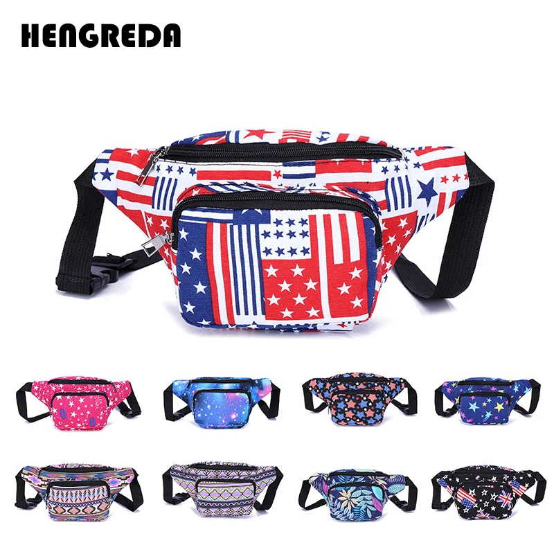 Women 3D Printing Fanny Pack Colorful Waist Bag Hengreda Bum Hip Bag
