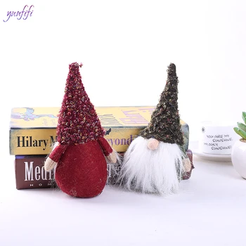 

Red Green Forest Man Doll Decoration Innovative White Beard Christmas Figurine Decoration Display Window Decoration home decor