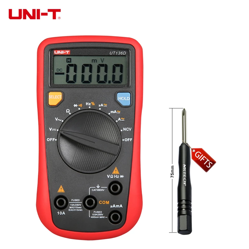

UNI-T UT136D Professional Tester Auto-ranging Digital Multimeters NCV mini handheld auto-ranging digital multimeters