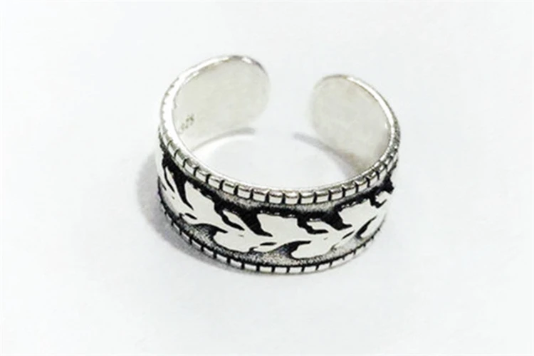 925 серебряные кольца для женщин, дерево, лист оливы, Ретро стиль, регулируемое кольцо на указательный палец, широкий, большой, больше, большинство проданных, KJZ-0360