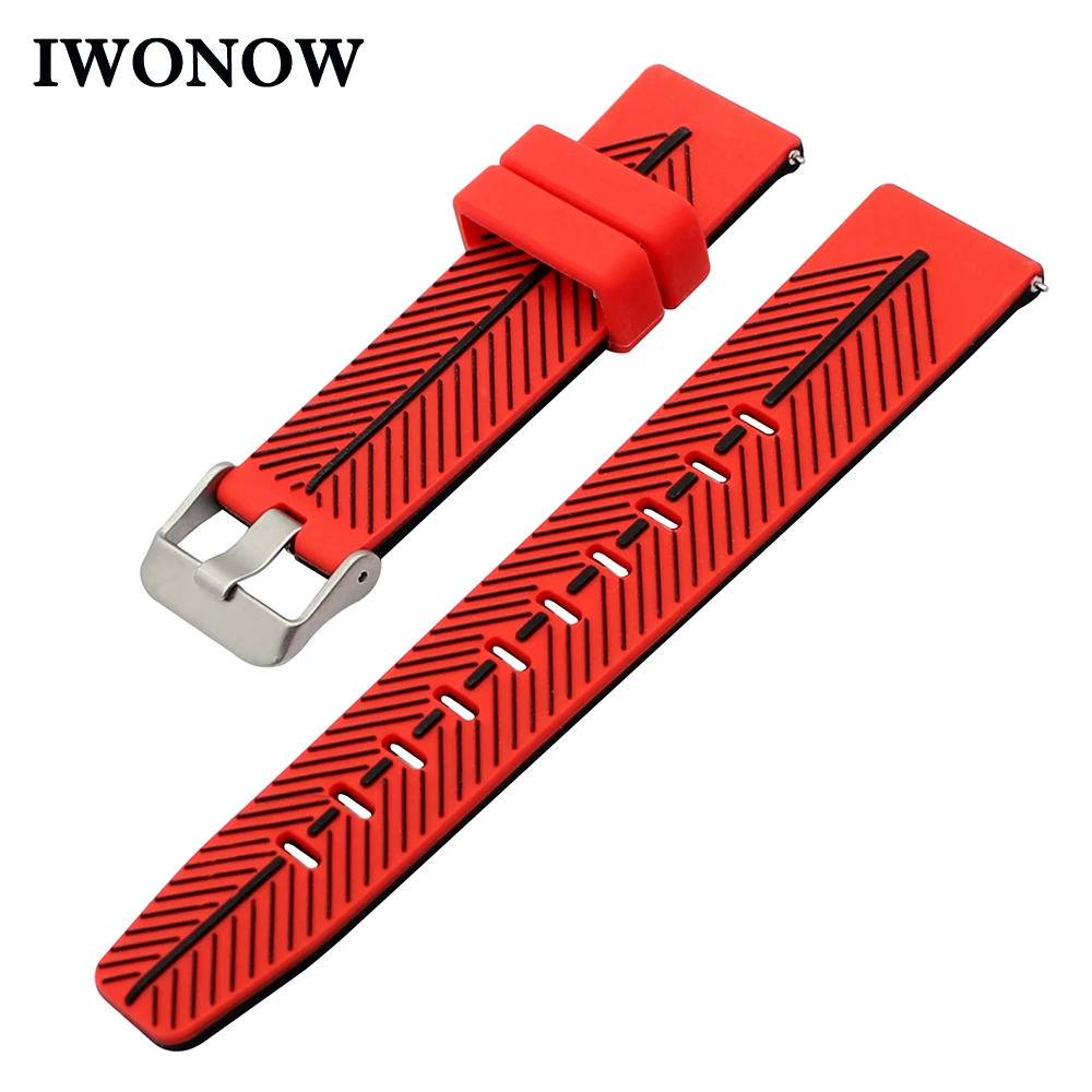 

Double Color Silicone Watchband 21mm 22mm for Certina Victorinox Baume & Mercier Quick Release Watch Band Rubber Wrist Strap