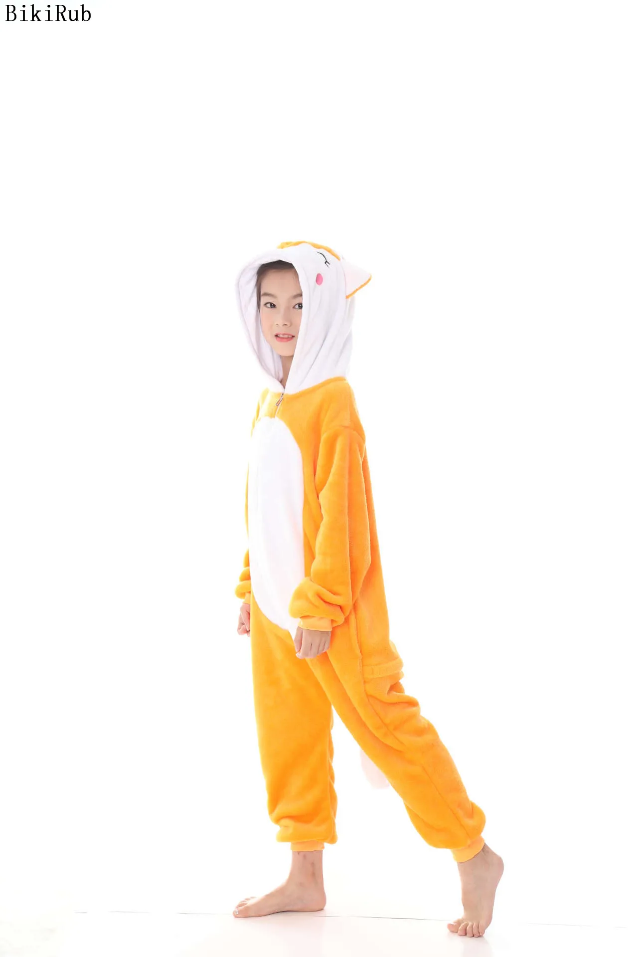 Детская Пижама BIKIRUB Kigurumi зимняя с капюшоном для мальчиков и девочек милый лиса