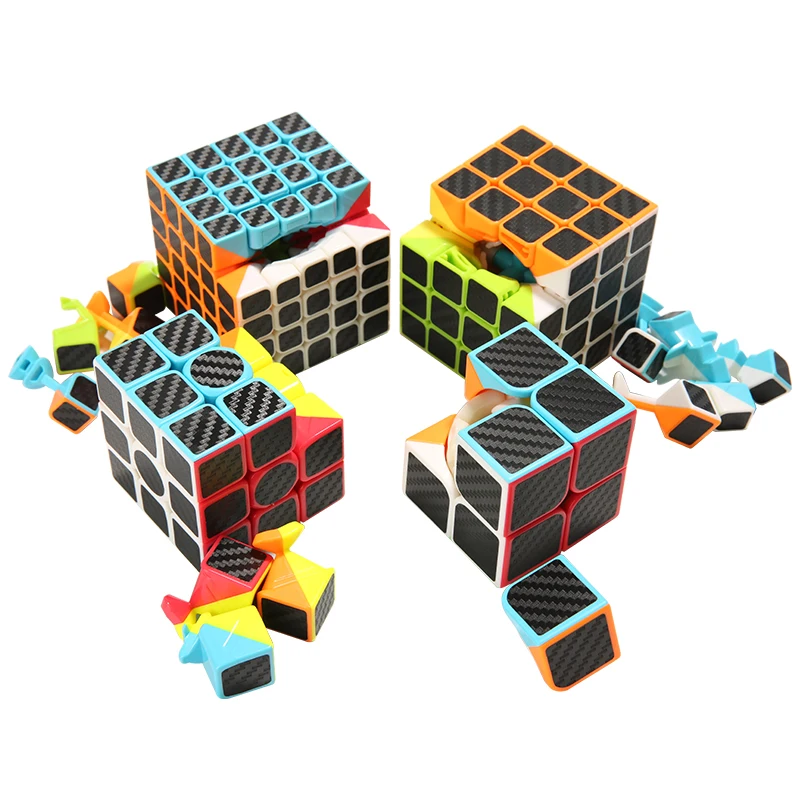 Zcube 2x2x2 3x3x3 углеродное волокно наклейка Скорость Magic speed Cube Megaminx обучающая игрушка-головоломка карбоновая волшебный куб Cubo