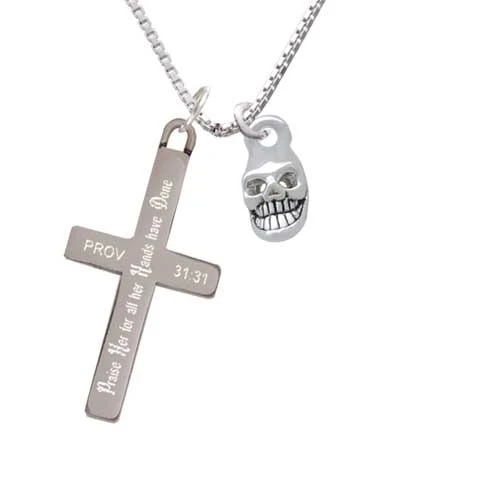 Mini Skull - Praise Her - Cross Necklace (1)